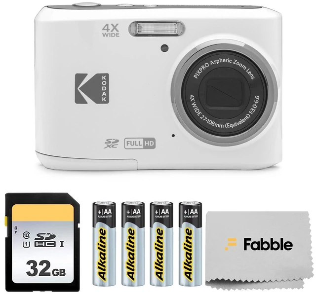 Main image of PIXPRO FZ45 16MP Digital Camera with 4X Optical Zoom 27mm Wide Angle and 2.7" LCD Screen Bundle with 32GB SD Memory Card, AA Batteries (4 Pack), Lens Cleaning Cloth (White)