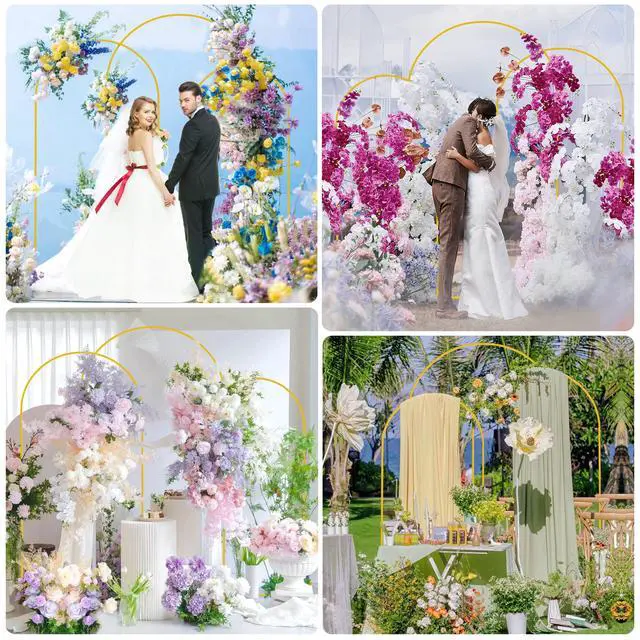Alt view image 6 of 6 - Wedding Arch Backdrop Stand 7.2FT,6.6FT,6FT Gold Metal Arch Stand | Metal Arch Backdrop Stand Set of 3 Balloon Arch Frame for Wedding Ceremony Birthday Party Bridal Baby Shower Decor
