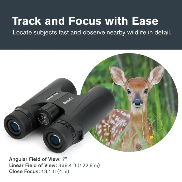 Alt view image 6 of 7 - Outland X 8x42 Binoculars for Birding & Nature Viewing Built for the Outdoors, Rugged Rubber-Armored Body, Waterproof, BaK-4 Prisms, Multi-Coated Optics, Bright, Clear Views