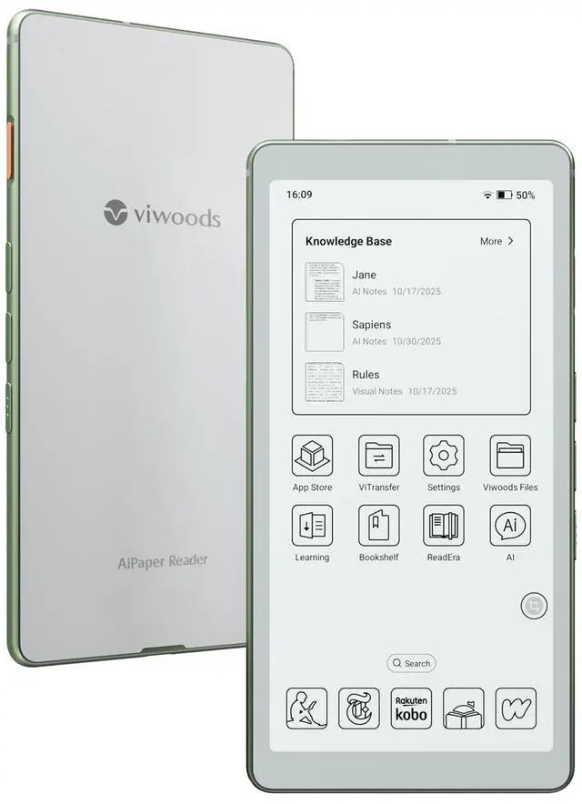 Main image of 6.13'' Carta1300 AiPaper Reader with 4G Connectivity, Ultra-Thin & Light E Ink eReader Device, AI Integrated, 300PPI, Adjustable Front Light, 128GB Storage