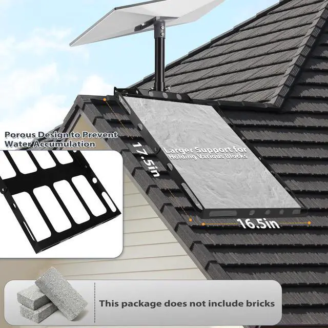 Alt view image 3 of 6 - Gen 3 Starlink Roof Mount, Starlink Roof Ridge Mount for Starlink Standard 4/4X/Gen 3, Adjustable Angle Starlink Mounting Kit, No Drilling Required