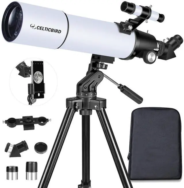Main image of Telescope for Adults High Powered, 80mm Aperture 600mm AZ Mount Refractor Telescope for Kids Beginners - Portable Telescopes for Adults Astronomy with Backpack, Phone Adapter, Moon Filter
