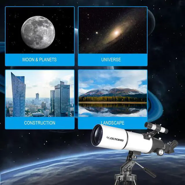 Alt view image 5 of 7 - Telescope for Adults High Powered, 80mm Aperture 600mm AZ Mount Refractor Telescope for Kids Beginners - Portable Telescopes for Adults Astronomy with Backpack, Phone Adapter, Moon Filter