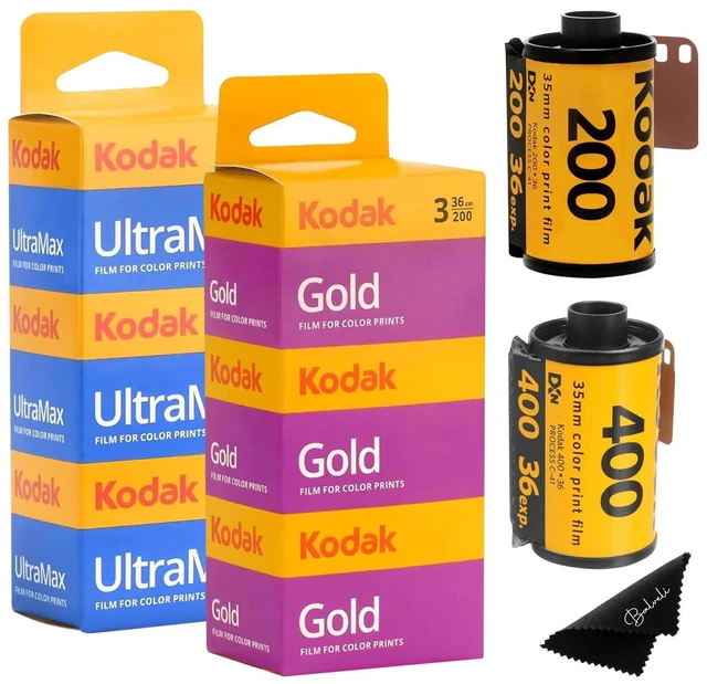Main image of Kodak Ultramax 400 & Gold 200 35mm Film Bundle - 6 Rolls (36exp Each) - Includes Microfiber Cloth