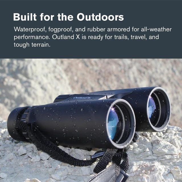 Alt view image 7 of 7 - Outland X 10x42 Binoculars for Wildlife & Hunting Built for the Outdoors, Rugged Rubber-Armored Body, Waterproof, BaK-4 Prisms, Multi-Coated Optics, Bright, Clear Views