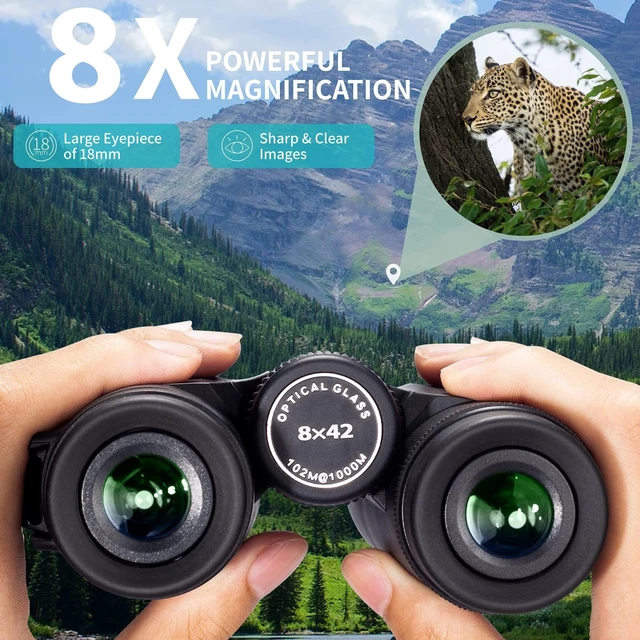 Alt view image 3 of 7 - 8x42 Binoculars for Adults High Powered with Phone Adapter and Tripod Super Bright, BAK4 Prism, IPX7 Waterproof Binoculars, for Bird Watching Hunting Hiking Safari Travel Outdoor Sports Concert