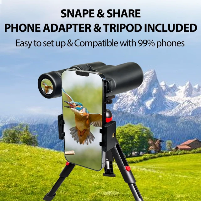 Alt view image 4 of 7 - 8x42 Binoculars for Adults High Powered with Phone Adapter and Tripod Super Bright, BAK4 Prism, IPX7 Waterproof Binoculars, for Bird Watching Hunting Hiking Safari Travel Outdoor Sports Concert