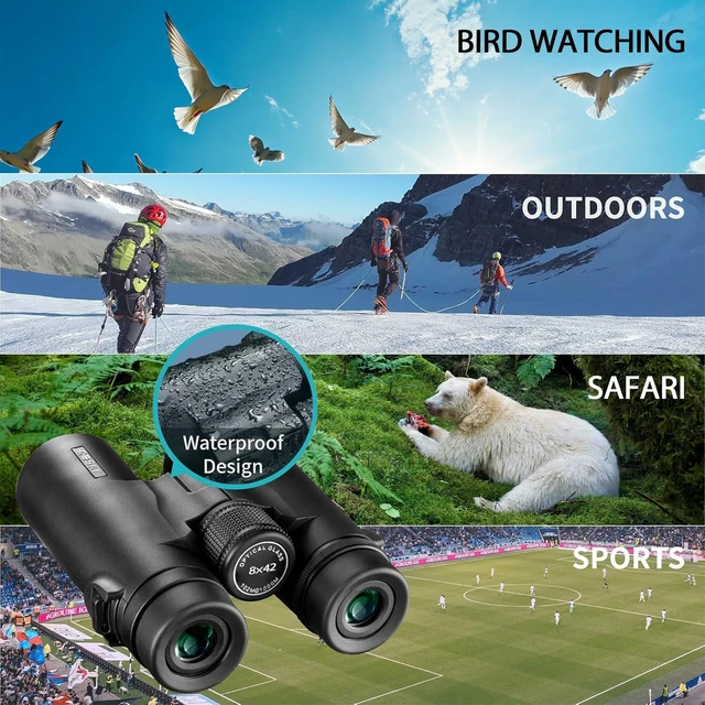 Alt view image 5 of 7 - 8x42 Binoculars for Adults High Powered with Phone Adapter and Tripod Super Bright, BAK4 Prism, IPX7 Waterproof Binoculars, for Bird Watching Hunting Hiking Safari Travel Outdoor Sports Concert