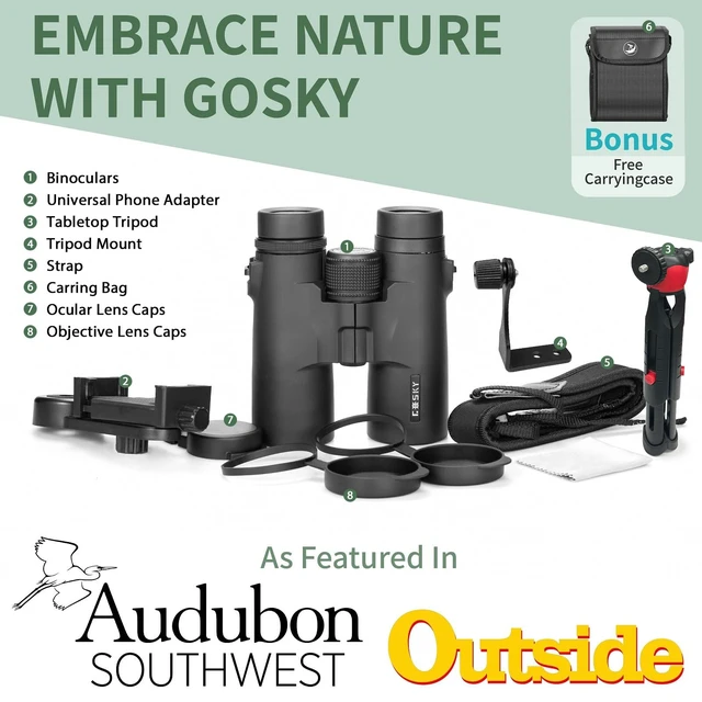 Alt view image 6 of 7 - 8x42 Binoculars for Adults High Powered with Phone Adapter and Tripod Super Bright, BAK4 Prism, IPX7 Waterproof Binoculars, for Bird Watching Hunting Hiking Safari Travel Outdoor Sports Concert