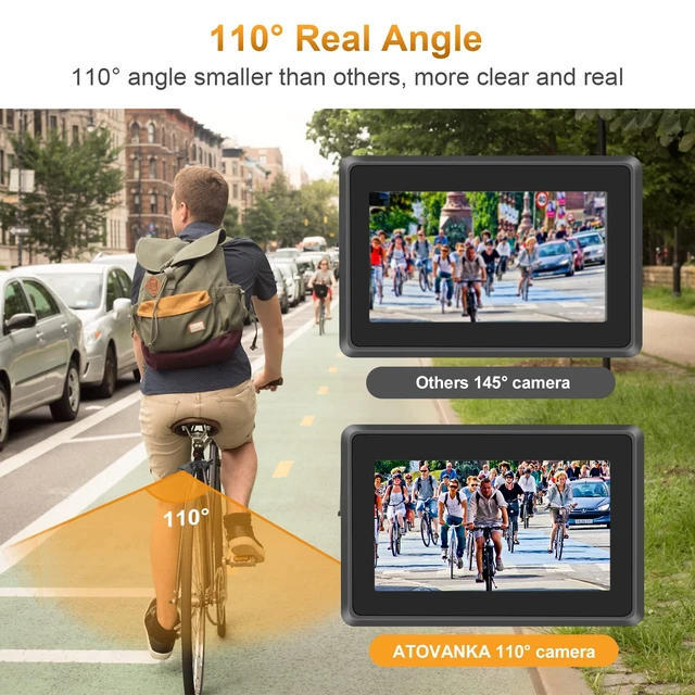 Alt view image 5 of 7 - Ebike Rear View Camera with Night Vision & 110° Wide Angle Bicycle Rear View Camera for E-Bikes, MTB, Road Bikes, Plug and Play, Fits Handlebar Diameter 18-42 mm