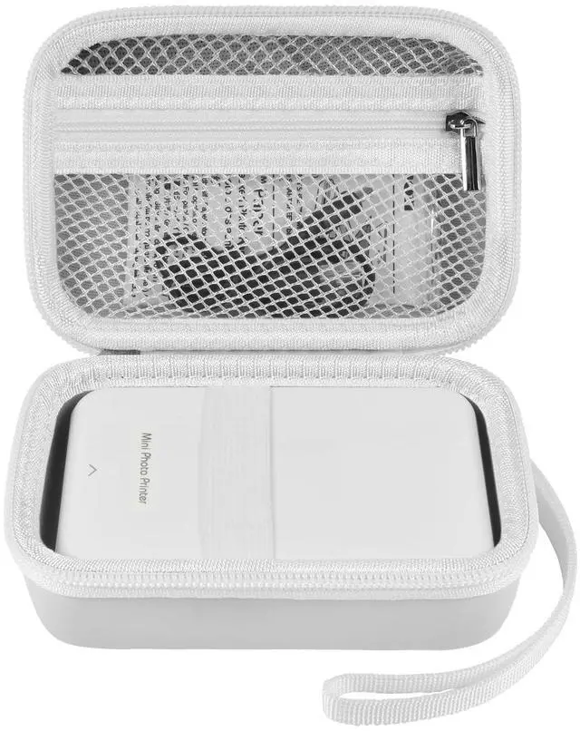 Main image of Case for Canon Ivy 2 / CLIQ+2/ CLIQ 2/ for KODAK Step Mini Photo Printer | Hard-shell EVA case, Zippered Mesh Pocket Fits Photo Paper & Cable, Securing Straps, Detachable Handle, Case Only, White