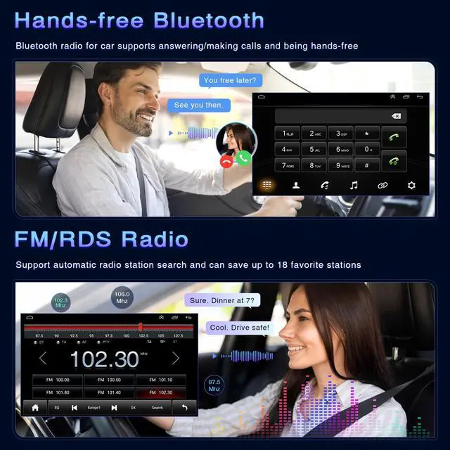 Alt view image 4 of 6 - Car Radio for Nissan Rogue MK2 X-Trail Qashqai 2014 2015 2016 2017-2019 | Car Stereo with Wireless Carplay Android Auto Bluetooth Touch Screen with WiFi FM GPS SWC