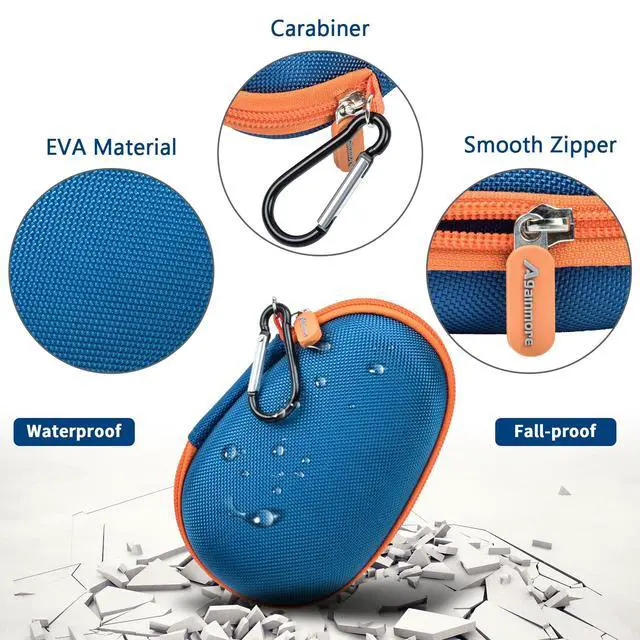 Alt view image 3 of 7 - Carrying Case for JBL Clip 5 and for JBL Clip 4 Speaker | Shock-Absorbing Shell, Mesh Pocket, Carabiner and Wrist Strap Keep Speaker Gear Protected and Ready to Go, Blue, Case Only