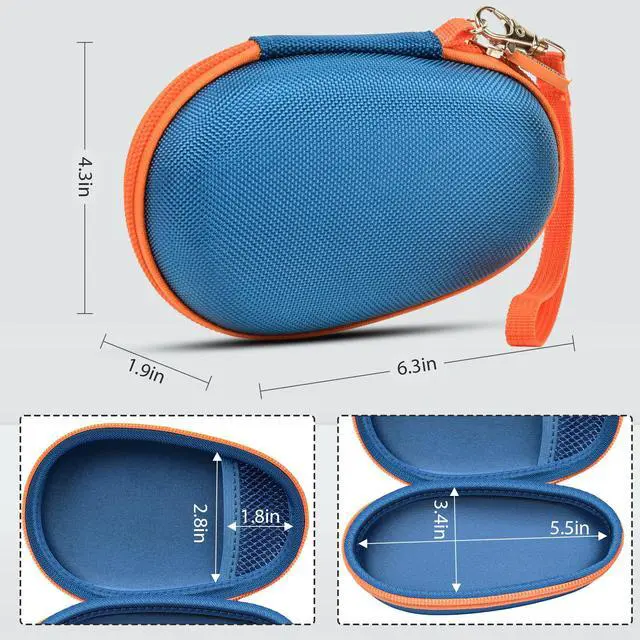 Alt view image 4 of 7 - Carrying Case for JBL Clip 5 and for JBL Clip 4 Speaker | Shock-Absorbing Shell, Mesh Pocket, Carabiner and Wrist Strap Keep Speaker Gear Protected and Ready to Go, Blue, Case Only