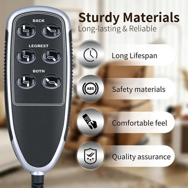 Alt view image 3 of 7 - 11850U-07 Replacement Remote Control for La-Z-Boy InSeat Recliner | 6-button Remote Part 10.000035, Plug-and-Play