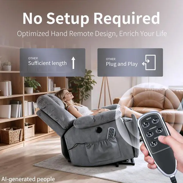 Alt view image 4 of 7 - 11850U-07 Replacement Remote Control for La-Z-Boy InSeat Recliner | 6-button Remote Part 10.000035, Plug-and-Play