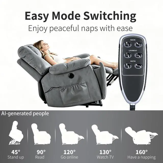 Alt view image 5 of 7 - 11850U-07 Replacement Remote Control for La-Z-Boy InSeat Recliner | 6-button Remote Part 10.000035, Plug-and-Play