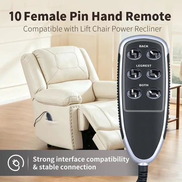 Alt view image 2 of 7 - 11850U-07 Replacement Remote Control for La-Z-Boy InSeat Recliner | 6-button Remote Part 10.000035, Plug-and-Play