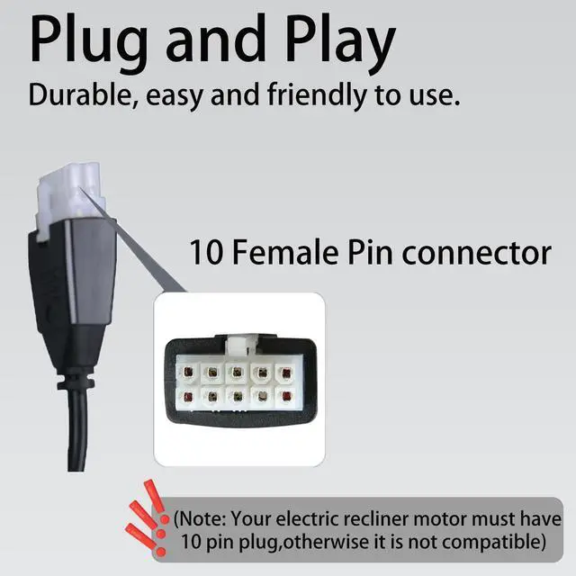 Alt view image 7 of 7 - 11850U-07 Replacement Remote Control for La-Z-Boy InSeat Recliner | 6-button Remote Part 10.000035, Plug-and-Play