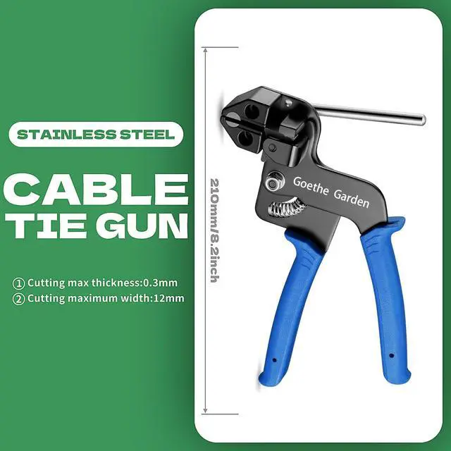 Alt view image 2 of 7 - WCT322 Stainless Steel Cable Tie Gun for Fastening and Cutting up to 12mm Width Cable Ties,4 Size For Multi-purpose Cable Ties, Suitable For Fixing Fences, Pipes, Etc. Outdoor