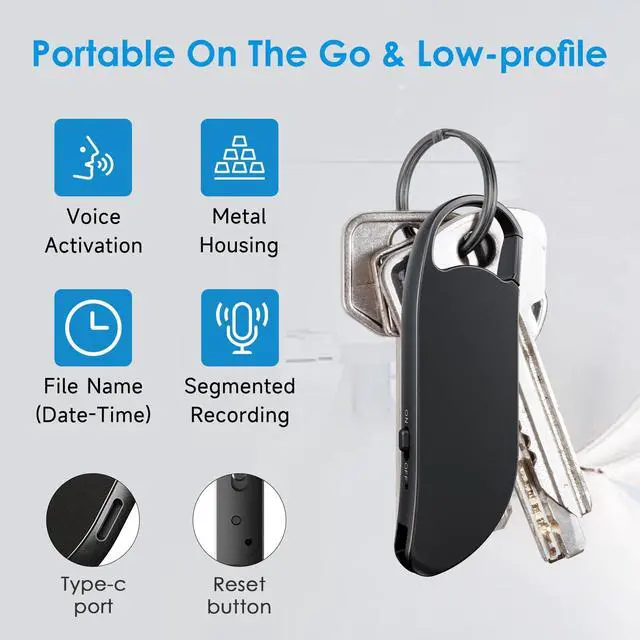 Alt view image 4 of 6 - Digital Voice Recorder, 32GB (2450Hours) HD Clear Recording Device | AI-Intelligent Noise Reduction, Portable, 30Hrs Battery, Voice Activated, One-Touch, USB C, Meeting Lecture Class Interview
