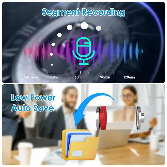 Alt view image 6 of 6 - Digital Voice Recorder, 32GB (2450Hours) HD Clear Recording Device | AI-Intelligent Noise Reduction, Portable, 30Hrs Battery, Voice Activated, One-Touch, USB C, Meeting Lecture Class Interview