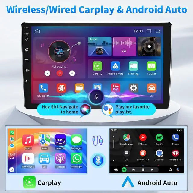 Alt view image 4 of 7 - 4+64G 10.1" Car Stereo Radio for Chevrolet Silverado 1500 2500 1999-2006 | Upgraded Double Din GPS Navi Head Unit Touch Screen Android 14 w/Wireless Carplay Android Auto-/FM/SWC/WiFi/Bluetooth/Camera