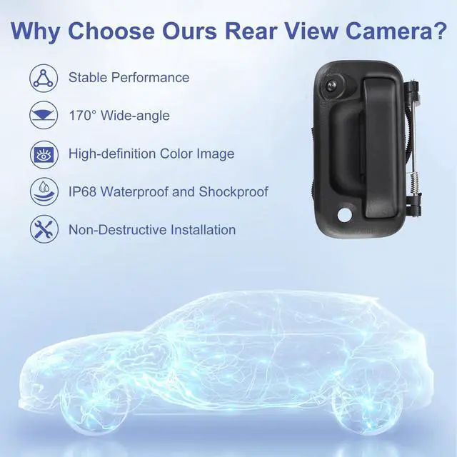 Alt view image 5 of 5 - Rear View Backup Camera with Tailgate Handle for F150 2004-2014 | for F250 F350 F450 F550 Super Duty 2008-2018 Explorer Sport Trac 2007-2011 Mark LT 2006-2008 8L3Z-9943400-AC