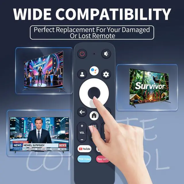 Alt view image 2 of 7 - GTV-Remote-S Replacement Remote Control for Element Google TV Streaming Media Player, Voice Search, Compatible Models E650AE65G E650AE55G E450AD70G etc