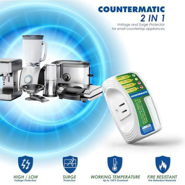 Alt view image 4 of 7 - Two Electronic Voltage & Surge Protector Combo Micromatic for Microwaves and Countermatic for Kitchen Appliances