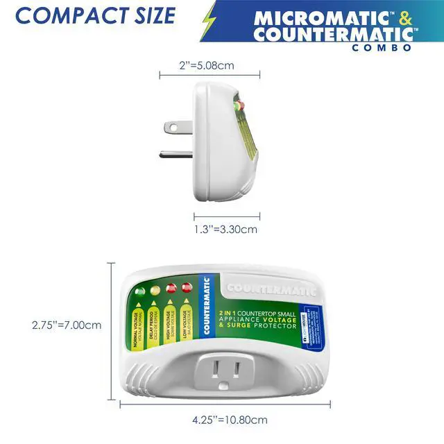 Alt view image 6 of 7 - Two Electronic Voltage & Surge Protector Combo Micromatic for Microwaves and Countermatic for Kitchen Appliances