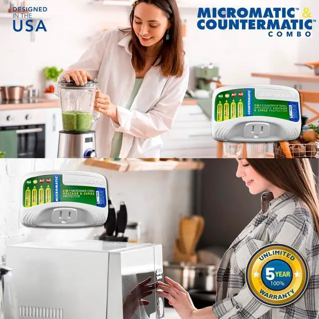 Alt view image 7 of 7 - Two Electronic Voltage & Surge Protector Combo Micromatic for Microwaves and Countermatic for Kitchen Appliances