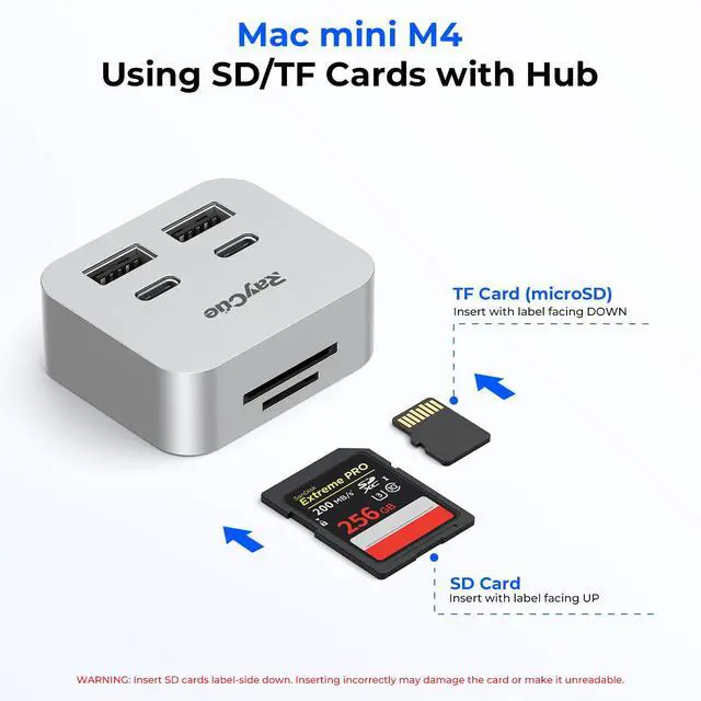 Alt view image 5 of 7 - MiniPack Expansion Dock for Mac mini M4 | 6-Port USB-C Hub with Dual 10Gbps Adapters, 2 * 10G USB-C/ 2 * 10G USB-A/SD TF 3.0 Card Reader | High-Speed Data Transfer & Multi-Device Connectivity