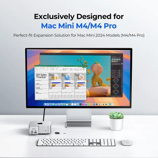 Alt view image 7 of 7 - MiniPack Expansion Dock for Mac mini M4 | 6-Port USB-C Hub with Dual 10Gbps Adapters, 2 * 10G USB-C/ 2 * 10G USB-A/SD TF 3.0 Card Reader | High-Speed Data Transfer & Multi-Device Connectivity