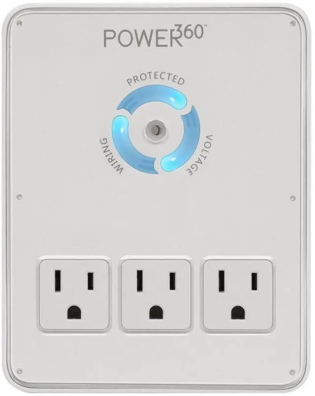 Main image of P360 Dock 6-Outlet Wall Tap/Charging Station, White, 6.8" x 2.9" x 5"