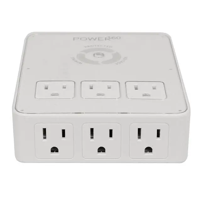 Alt view image 3 of 4 - P360 Dock 6-Outlet Wall Tap/Charging Station, White, 6.8" x 2.9" x 5"