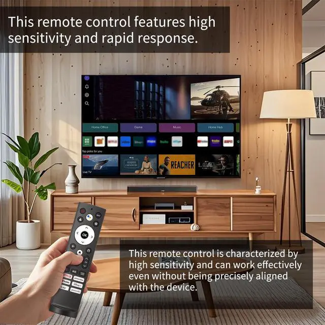 Alt view image 2 of 7 - 2PCS Replacement Remote Control for Hisense Smart Google TVfor Hisense Android/Google Smart TV Remote