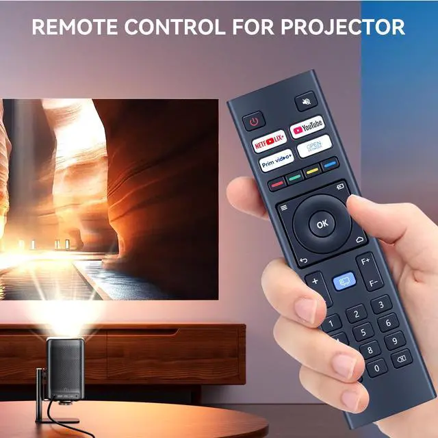 Alt view image 2 of 7 - Replacement Remote Control for VOPLLS 4K M10 Projector, for WiMiUS K9, for MECOOL KP2, for DBPOWER G01 Projector, for YABER V12 U12, for TOPTRO X9, for Blitzwolf BW-V6, for FUDONI S1, for TOPTRO