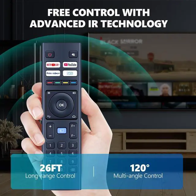 Alt view image 6 of 7 - Replacement Remote Control for VOPLLS 4K M10 Projector, for WiMiUS K9, for MECOOL KP2, for DBPOWER G01 Projector, for YABER V12 U12, for TOPTRO X9, for Blitzwolf BW-V6, for FUDONI S1, for TOPTRO