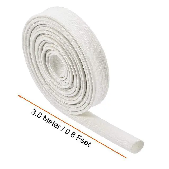 Alt view image 2 of 5 - Insulation Braid Sleeve, 9.8Ft-12mm High TEMP Silicone Fiberglass Sleeve White