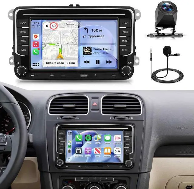 Main image of 4G+64G Car Radio for Volkswagen VW Jetta Golf Passat Seat Skoda Stereo | Android 15 Wireless CarPlay/Android Auto 7 inch IPS Touchscreen Type-C Bluetooth GPS 5G WiFi DSP FM/RDS SWC AHD Backup Camera