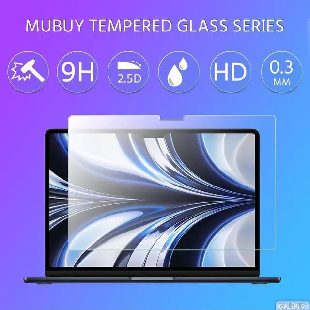 Alt view image 2 of 7 - 2 Pack Tempered Glass Screen Protector for 2026 New Macbook Neo 13 inch with A18 Pro Chip A3404 Laptop 9H Hardness No bubbles Anti Fingerprint