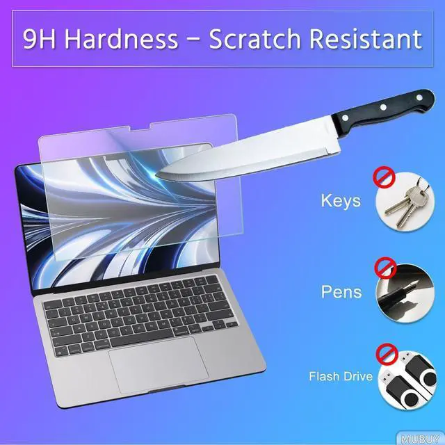 Alt view image 4 of 7 - 2 Pack Tempered Glass Screen Protector for 2026 New Macbook Neo 13 inch with A18 Pro Chip A3404 Laptop 9H Hardness No bubbles Anti Fingerprint