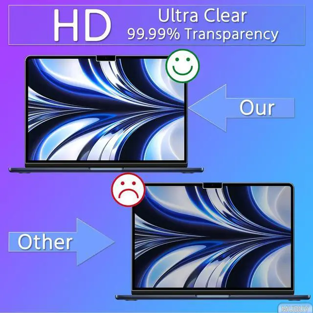 Alt view image 6 of 7 - 2 Pack Tempered Glass Screen Protector for 2026 New Macbook Neo 13 inch with A18 Pro Chip A3404 Laptop 9H Hardness No bubbles Anti Fingerprint