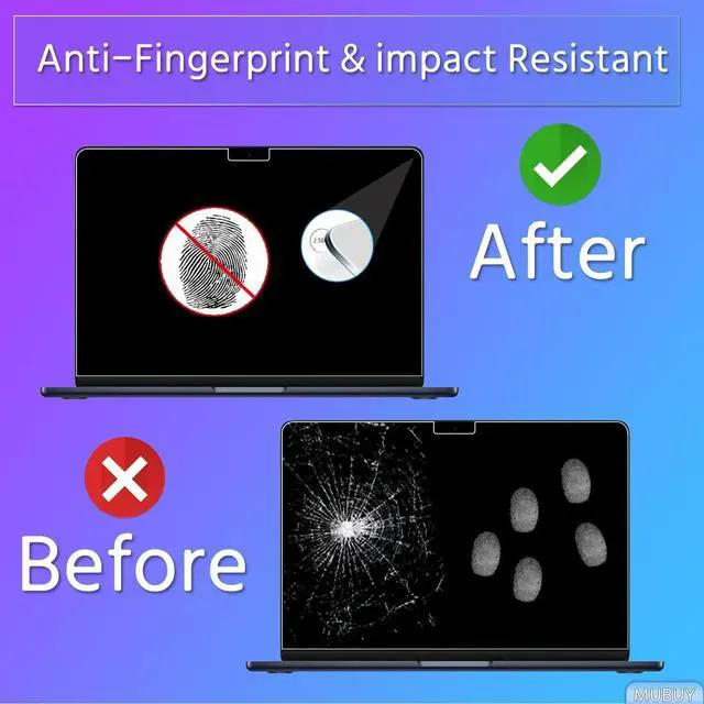 Alt view image 5 of 7 - 2 Pack Tempered Glass Screen Protector for 2026 New Macbook Neo 13 inch with A18 Pro Chip A3404 Laptop 9H Hardness No bubbles Anti Fingerprint