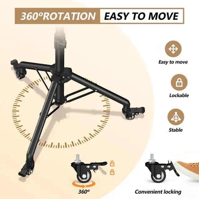 Alt view image 3 of 7 - Projector Stand Tripod on Wheels, Adjustable Height 31-56 Inches, Laptop Tripod Stand Rolling, Heavy Duty Projector Tripod Metal Construction, Multifunctional for Office & Home (31-56 Inches)