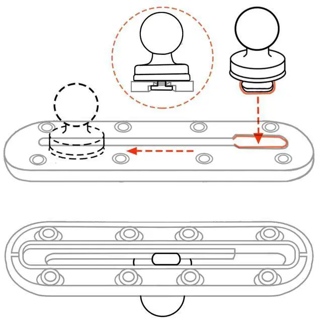 Alt view image 3 of 7 - Fish Finder Mount, Track Ball with T-Bolt Attachment, Marine Electronic/Depth Finder Mount with 1.5" / C Size Ball for Boat, Compatible with Garmin, Lowrance and More