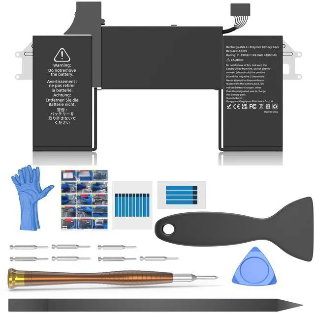 Main image of A2337 Battery Replacement, A2389 Battery for MacBook Air 13 inch 2020 M1 Model A2337 EMC 3589 Identifier MacBookAir10,1 Capacity 11.39V 49.9Wh 4380mAh