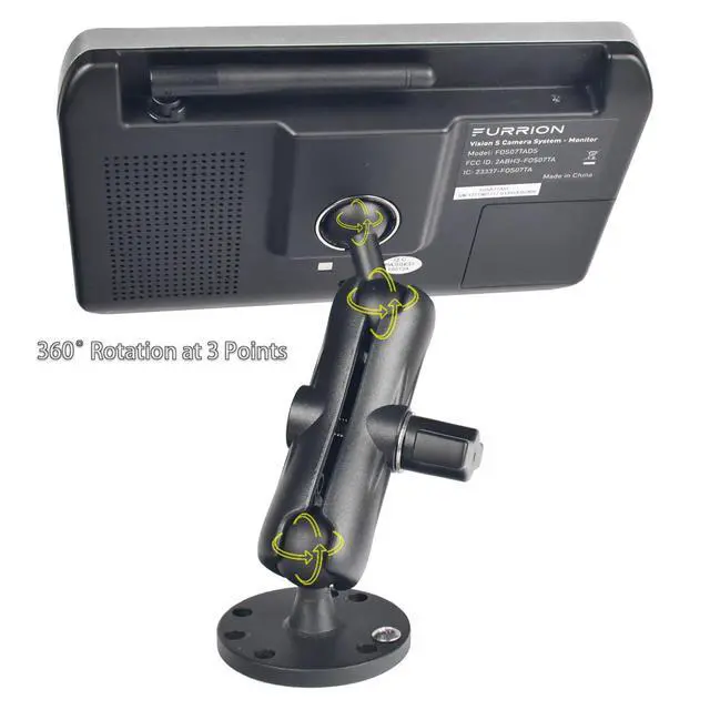 Alt view image 5 of 7 - for Furrion 5 & 7 Camera Monitor Mount, Aluminum Alloy Adjustable Ball Joint Bracket with Fixed Screw Base for RV Backup Systems