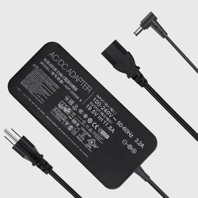 Alt view image 2 of 7 - 230W 19.5V 11.8A ADP-230GB B Laptop Charger AC Adapter Compatible Asus ROG Zephyrus S GX531GM GX502GW GX701GX GX501 GU501GM GU501G GU501 GU502GV ROG Strix GL703 Gaming Laptop Power Supply 6.0 x 3.7mm